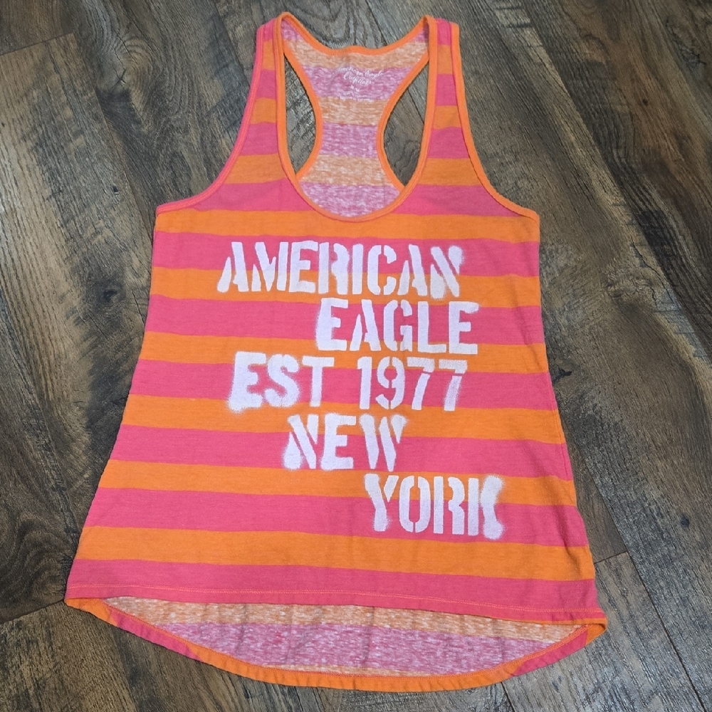 American Eagle Striped Racerback Tank